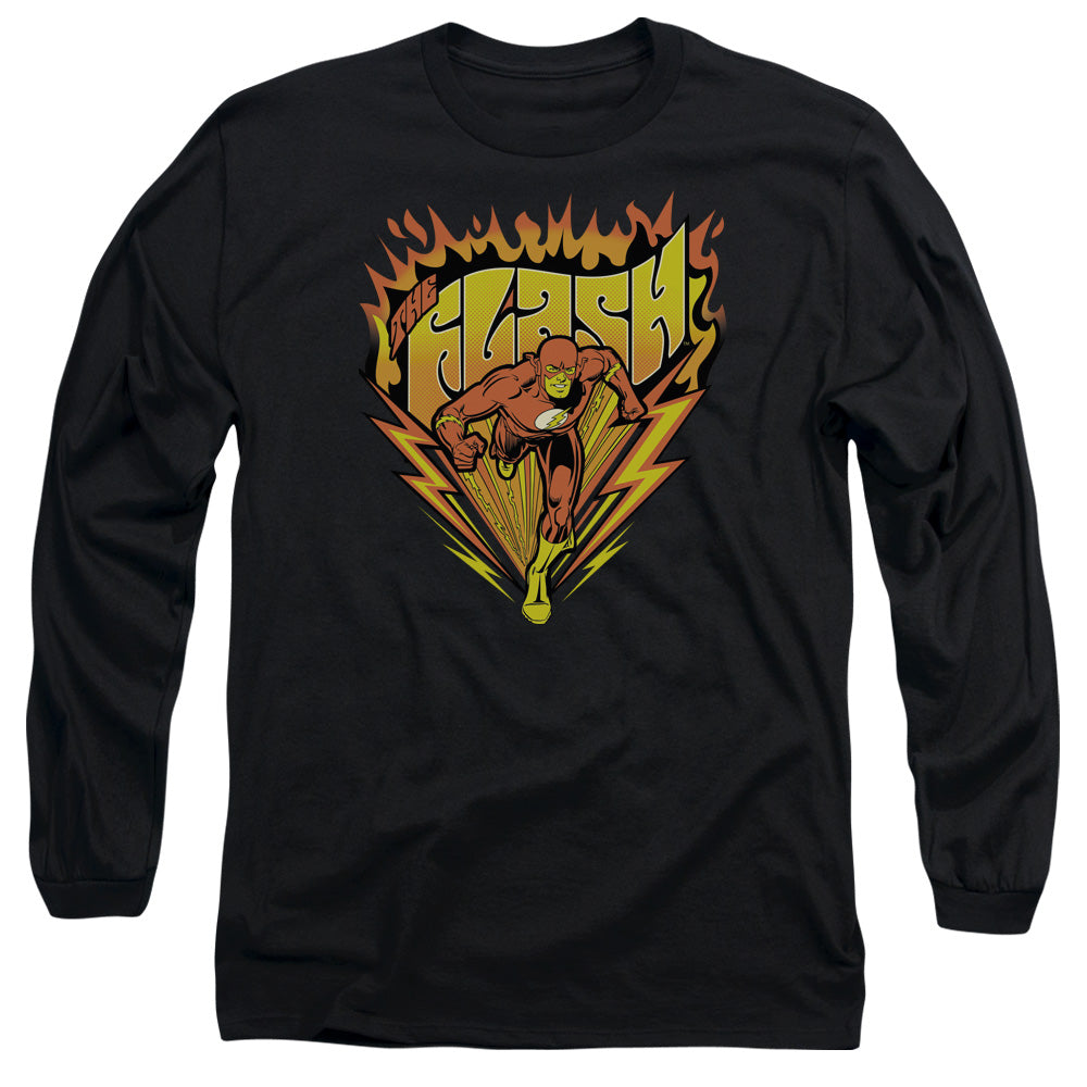 Dc Flash - Blazing Speed - Long Sleeve Adult 18/1 - Black T-shirt