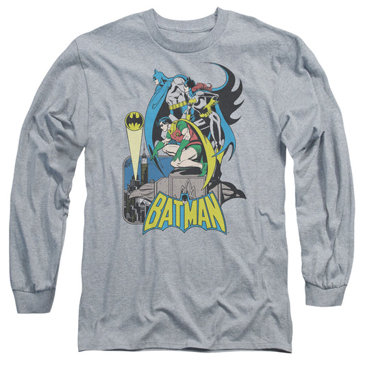 Dc Batman - Heroic Trio - Long Sleeve Adult 18/1 - Athletic Heather T-shirt