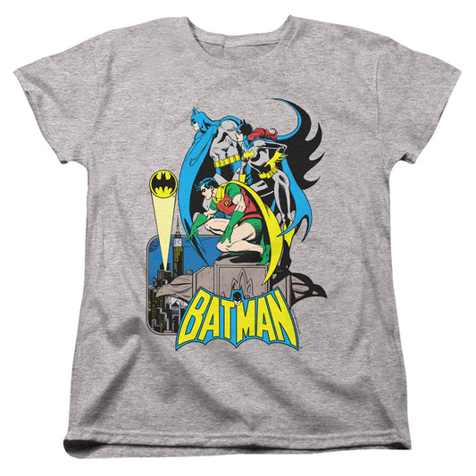 Dc Batman - Heroic Trio - Short Sleeve Women"s Tee - Athletic Heather T-shirt
