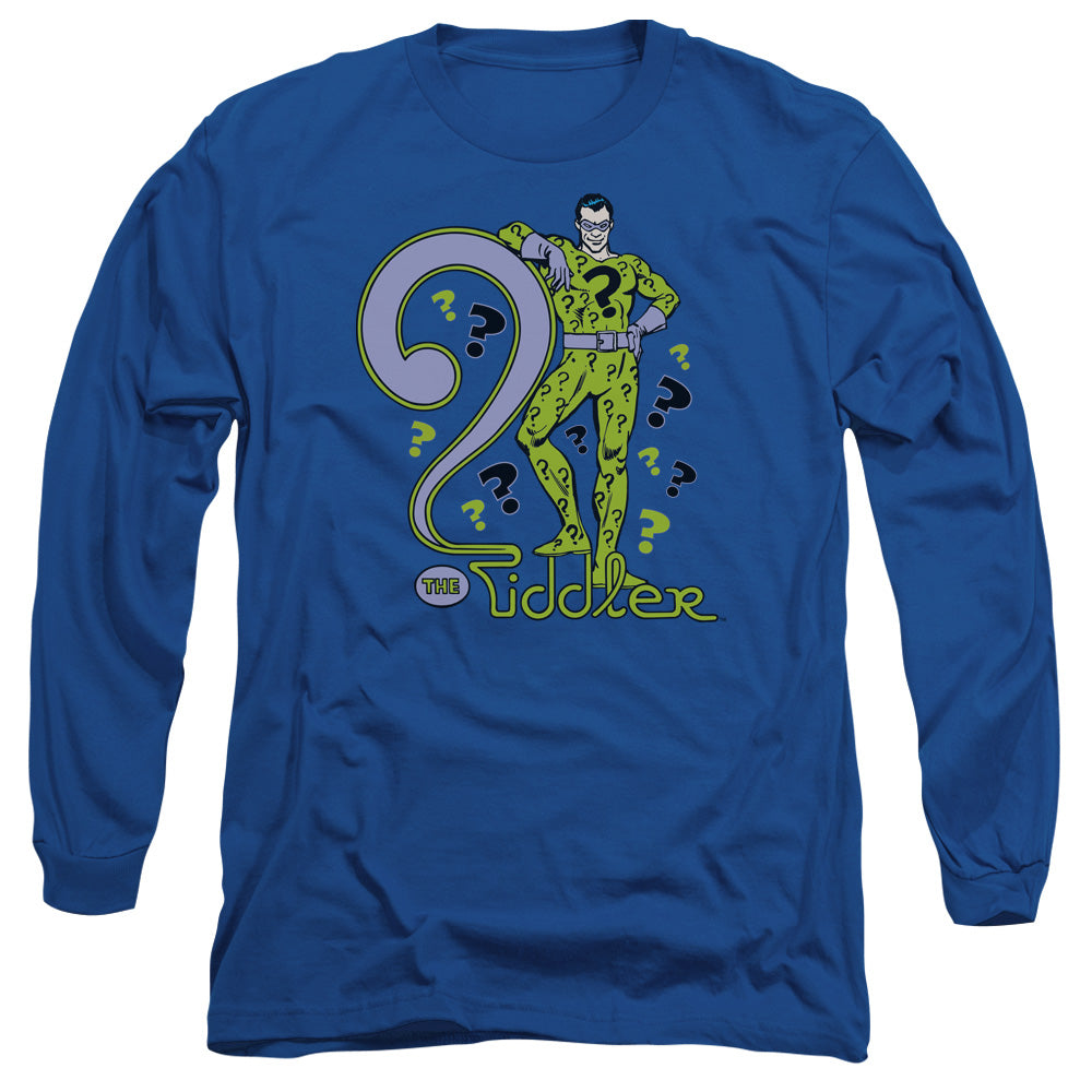Dc - The Riddler - Long Sleeve Adult 18/1 - Royal Blue T-shirt