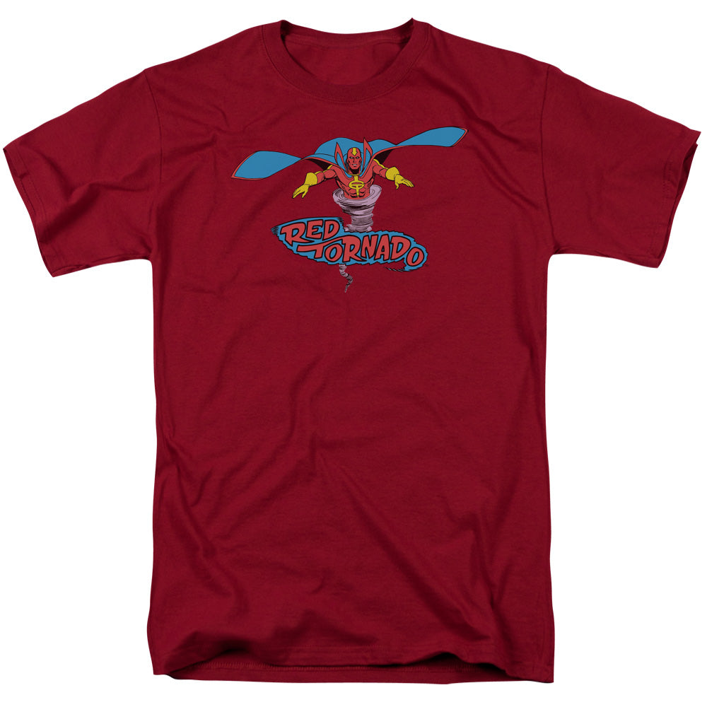 Jla - Red Tornado - Short Sleeve Adult 18/1 - Cardinal T-shirt
