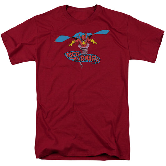 Jla - Red Tornado - Short Sleeve Adult 18/1 - Cardinal T-shirt