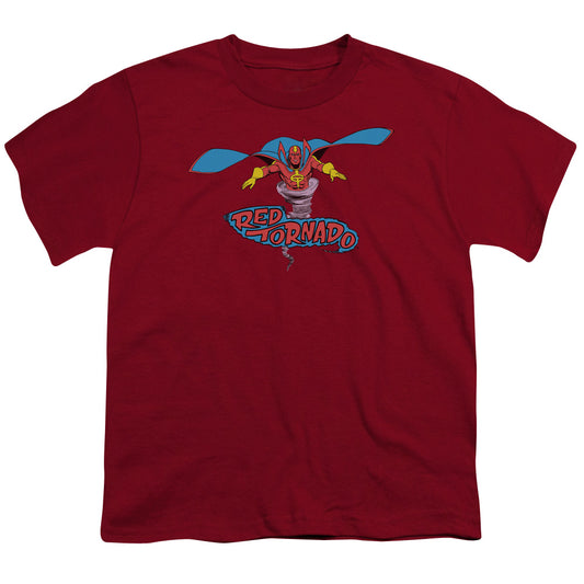 Jla - Red Tornado - Short Sleeve Youth 18/1 - Cardinal T-shirt