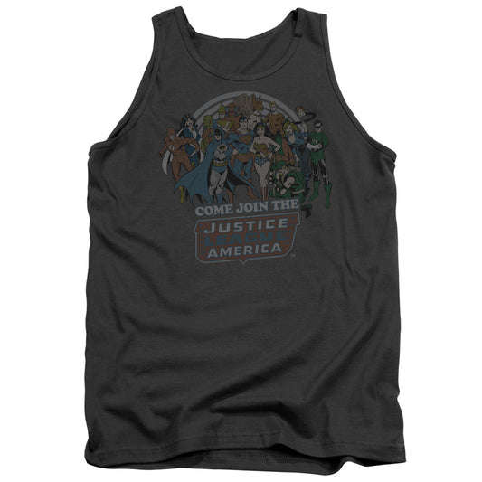 Dc - Join The Justice League - Adult Tank - Charcoal