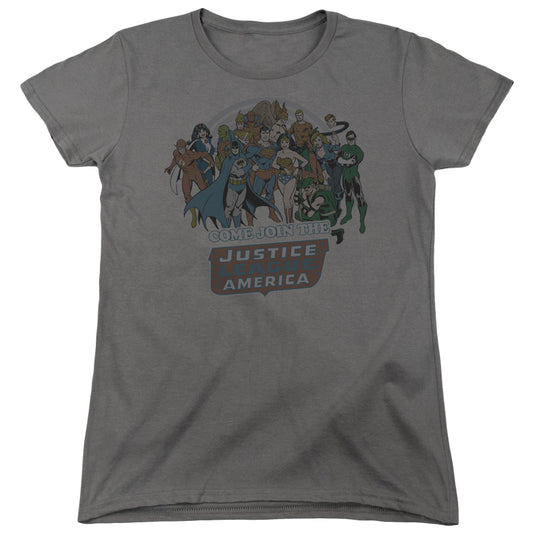 Dc - Join The Justice League - Short Sleeve Womens Tee - Charcoal T-shirt
