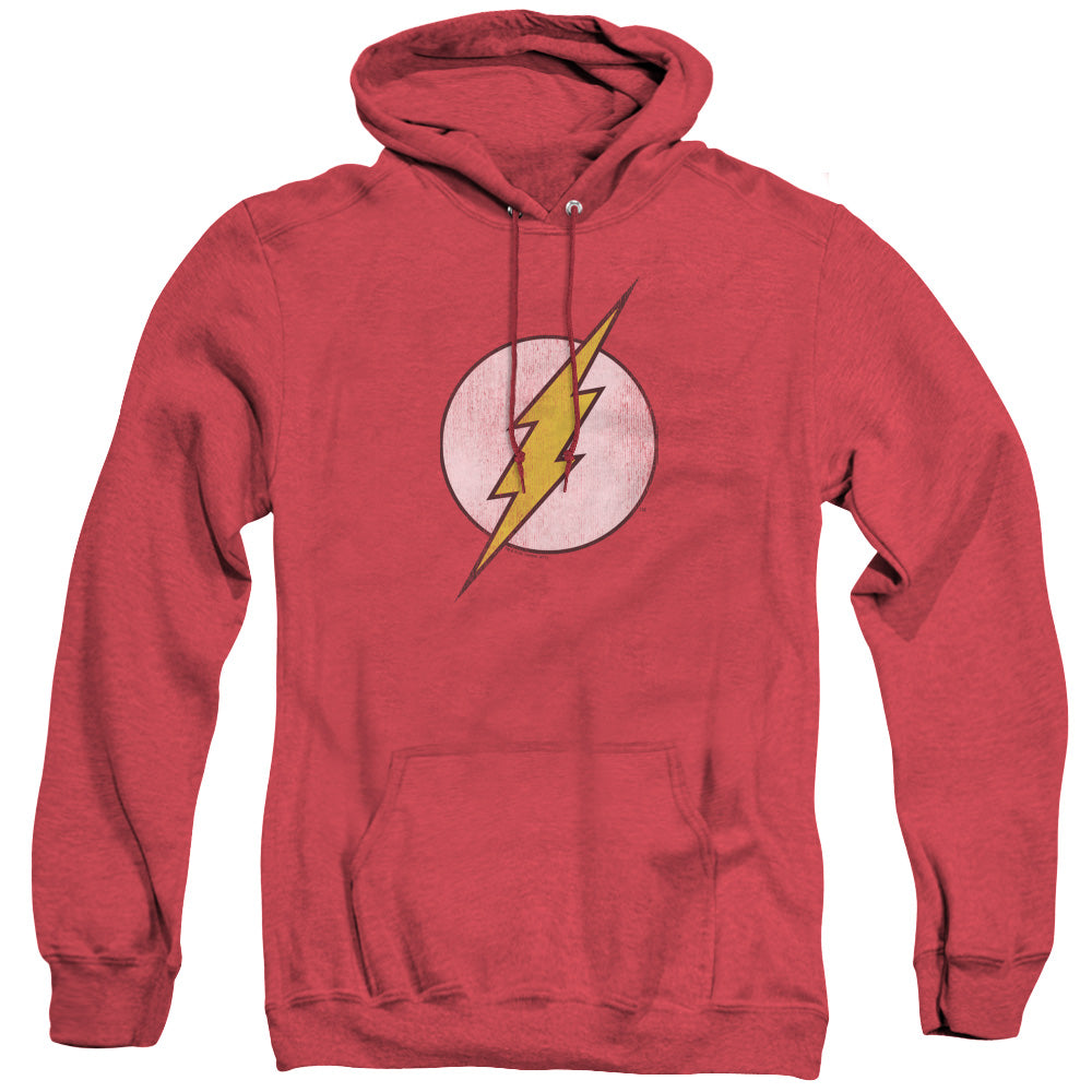 Dc Flash - Flash Logo Distressed - Adult Heather Hoodie - Red
