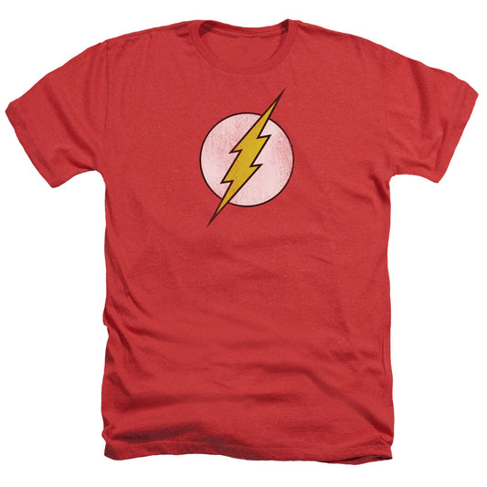 Dc Flash - Flash Logo Distressed - Adult Heather - Red