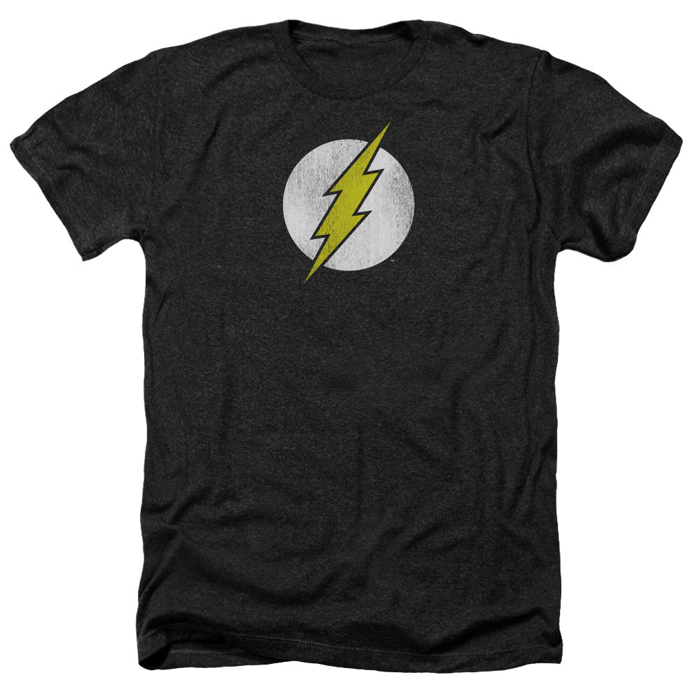 Dc Flash - Flash Logo Distressed - Adult Heather - Black