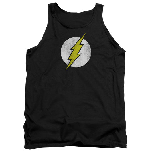 Dc Flash - Flash Logo Distressed - Adult Tank - Black