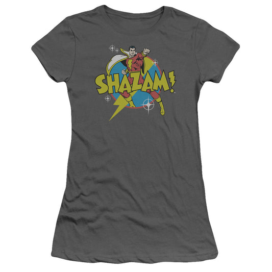 Dc Shazam - Power Bolt - Short Sleeve Junior Sheer - Charcoal T-shirt
