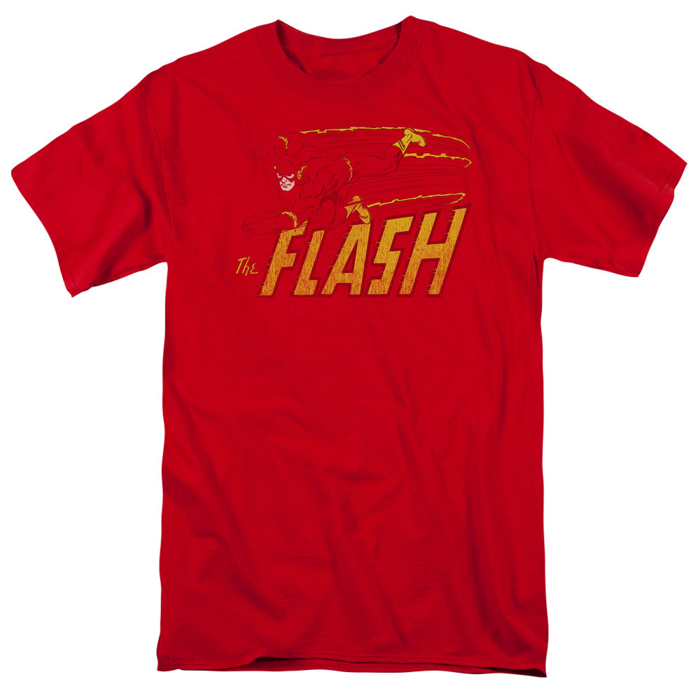 Dc Flash - Flash Speed Distressed - Short Sleeve Adult 18/1 - Red T-shirt
