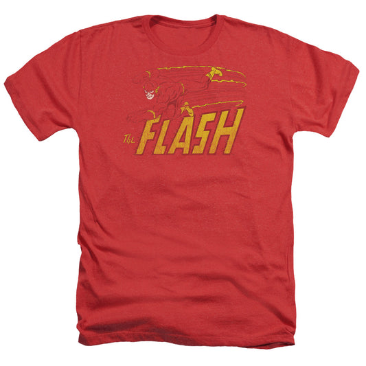 Dc Flash - Flash Speed Distressed - Adult Heather - Red
