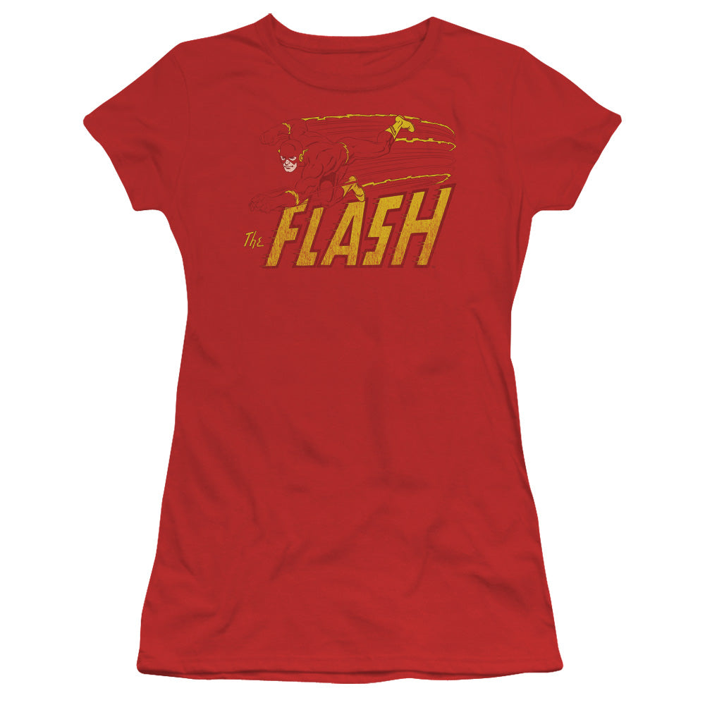 DC FLASH FLASH SPEED DISTRESSED - S/S JUNIOR SHEER - RED T-Shirt