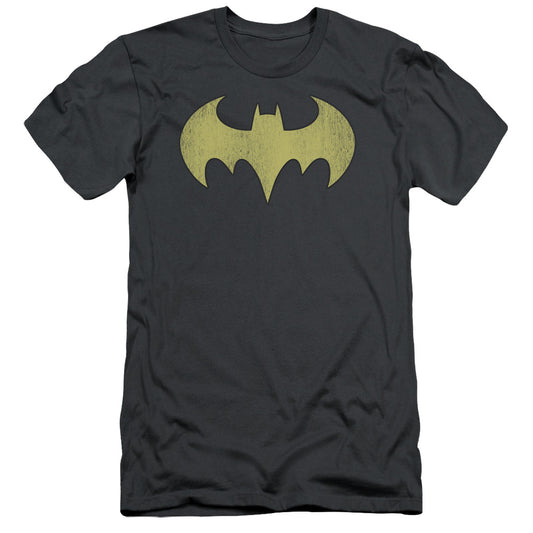Dc - Batgirl Logo Distressed - Short Sleeve Adult 30/1 - Charcoal T-shirt