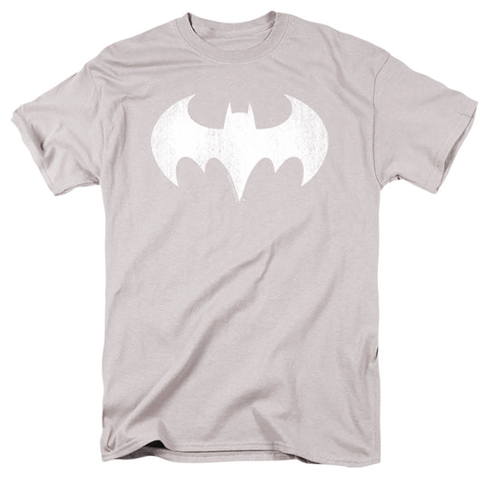 Dc - Batgirl Logo Distressed - Short Sleeve Adult 18/1 - Silver T-shirt