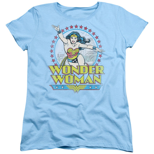 Dc Wonder Woman - Star Of Paradise Island - Short Sleeve Women"s Tee - Light Blue T-shirt