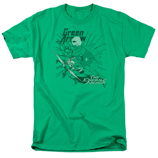 Dc Green Arrow - The Emerald Archer - Short Sleeve Adult 18/1 - Kelly Green T-shirt