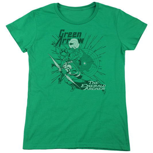 Dc Green Arrow - The Emerald Archer - Short Sleeve Women"s Tee - Kelly Green T-shirt