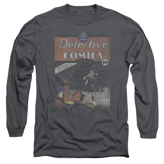 Dc - Detective #27 Distressed - Long Sleeve Adult 18/1 - Charcoal T-shirt