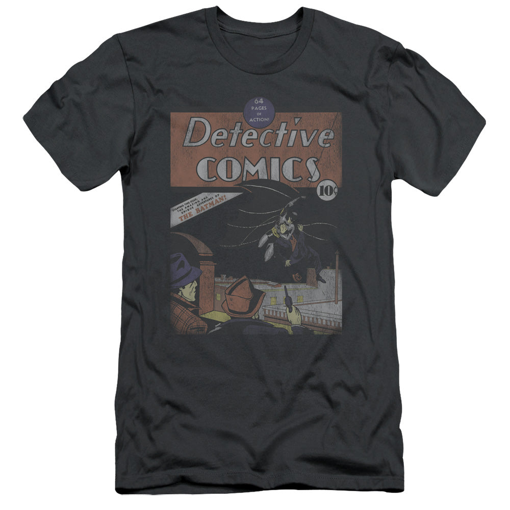 Dc - Detective #27 Distressed - Short Sleeve Adult 30/1 - Charcoal T-shirt