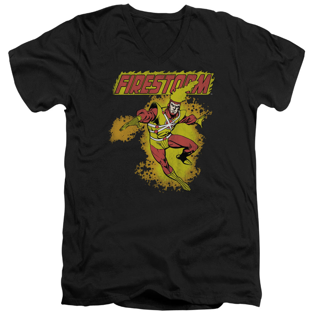 Dc - Firestorm - Short Sleeve Adult V-neck - Black T-shirt