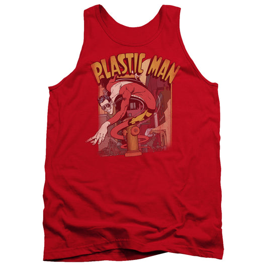 Dc Plastic Man Street - Adult Tank - Red