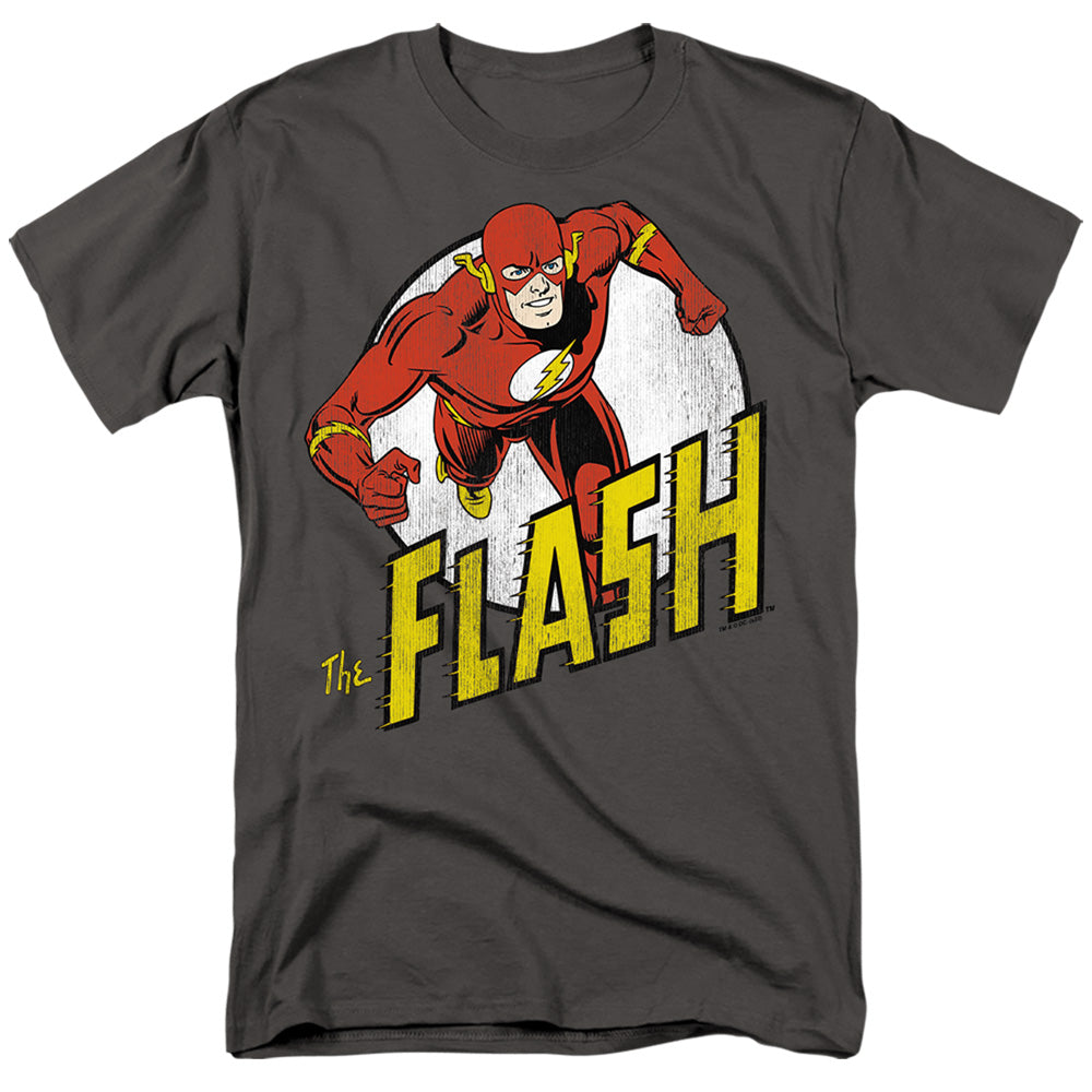 Dc Flash - Run Flash Run - Short Sleeve Adult 18/1 - Charcoal T-shirt