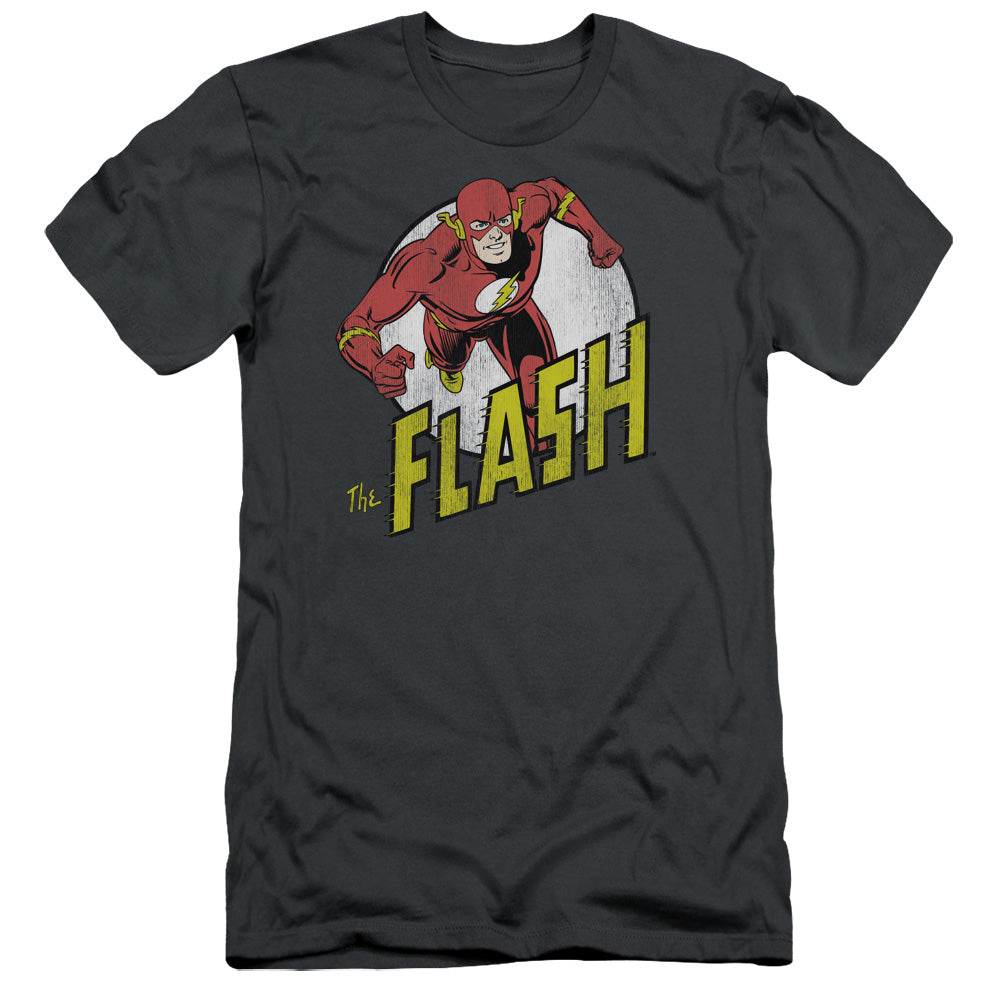 Dc Flash - Run Flash Run - Short Sleeve Adult 30/1 - Charcoal T-shirt