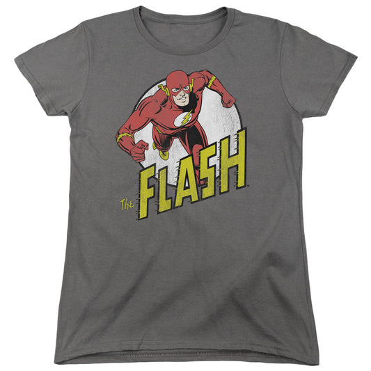 Dc Flash - Run Flash Run - Short Sleeve Womens Tee - Charcoal T-shirt