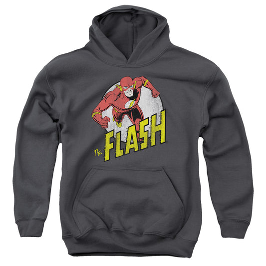 Dc Flash - Run Flash Run - Youth Pull-over Hoodie - Charcoal