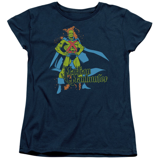 Dc - Martian Manhunter - Short Sleeve Women"s Tee - Navy T-shirt