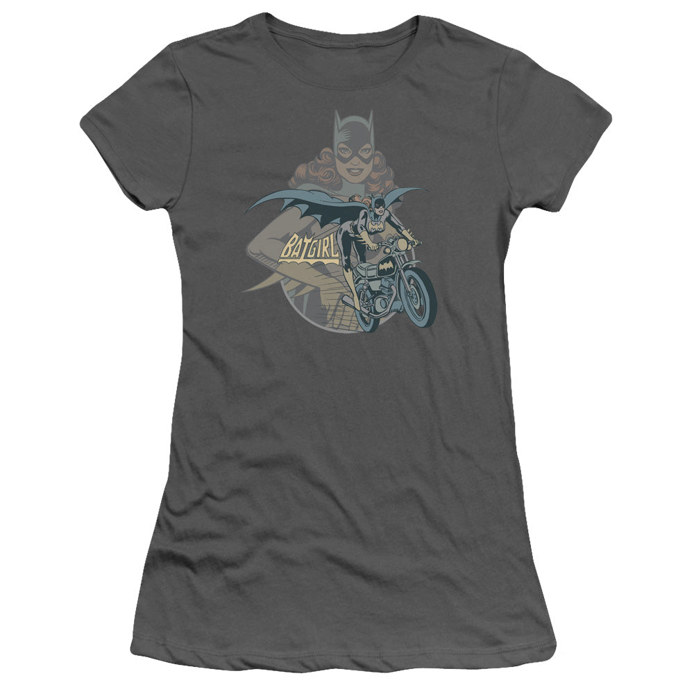 Dc - Batgirl Biker - Short Sleeve Junior Sheer - Charcoal T-shirt