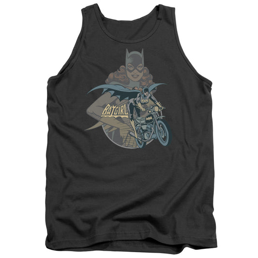 Dc - Batgirl Biker - Adult Tank - Charcoal