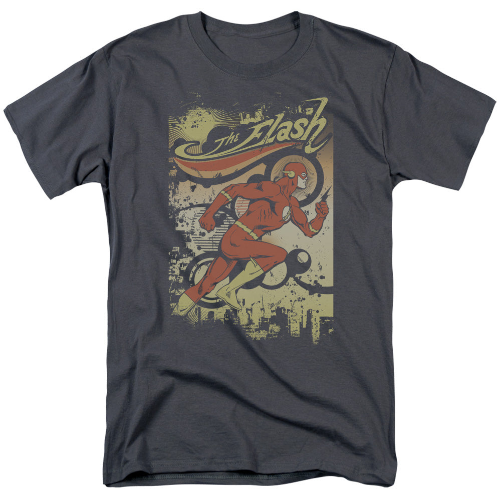 Dc Flash - Just Passing Through - Short Sleeve Adult 18/1 - Charcoal T-shirt