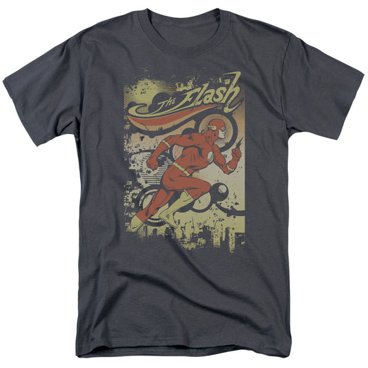 Dc Flash - Just Passing Through - Short Sleeve Adult 18/1 - Charcoal T-shirt