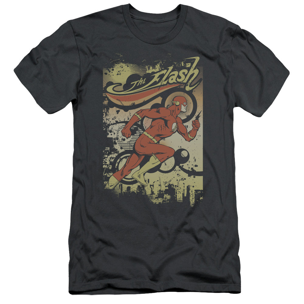 Dc Flash - Just Passing Through - Short Sleeve Adult 30/1 - Charcoal T-shirt