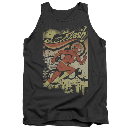 Dc Flash - Just Passing Through - Adult Tank - Charcoal