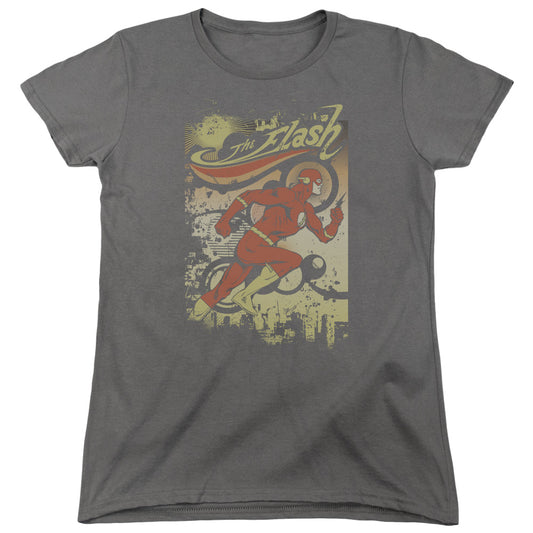 Dc Flash - Just Passing Through - Short Sleeve Women"s Tee - Charcoal T-shirt