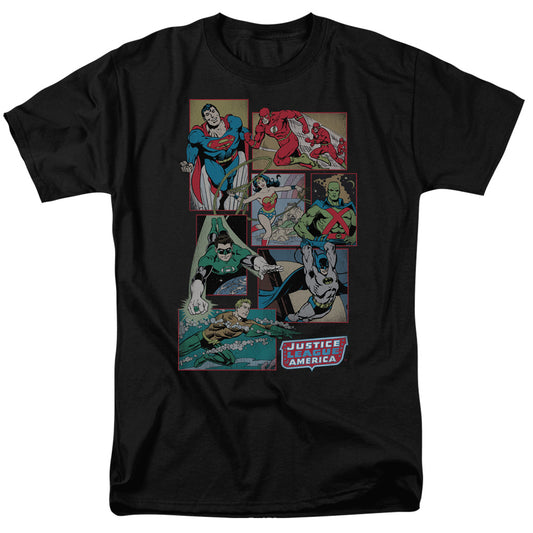 Dc - Justice League Boxes - Short Sleeve Adult 18/1 - Black T-shirt