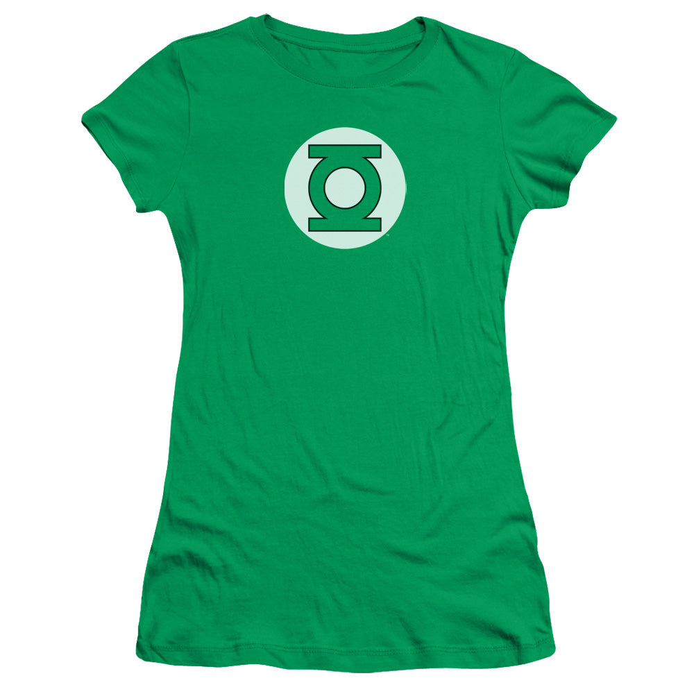 Dc - Green Lantern Logo - Short Sleeve Junior Sheer - Kelly Green T-shirt