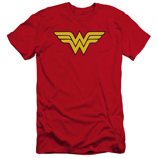 Dc - Wonder Woman Logo-premuim Canvas Adult Slim Fit 30/1 - Red
