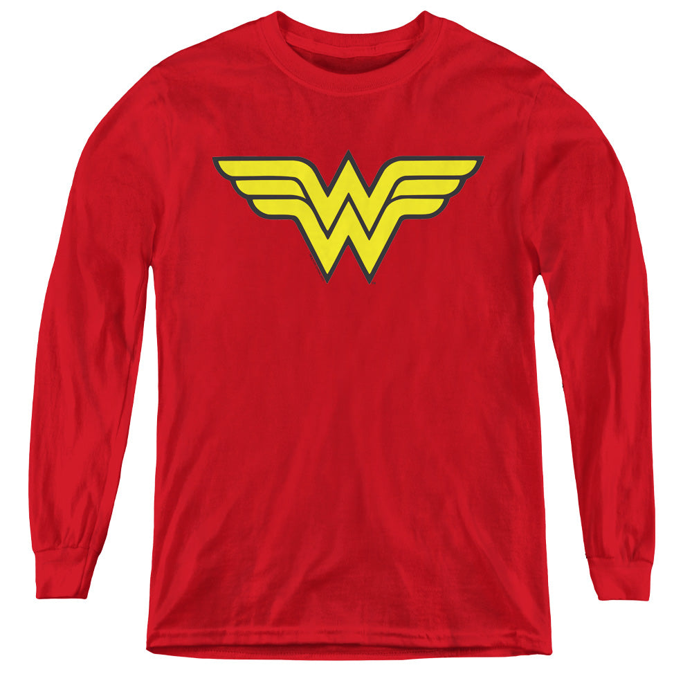 Dc - Wonder Woman Logo - Youth Long Sleeve Tee - Red