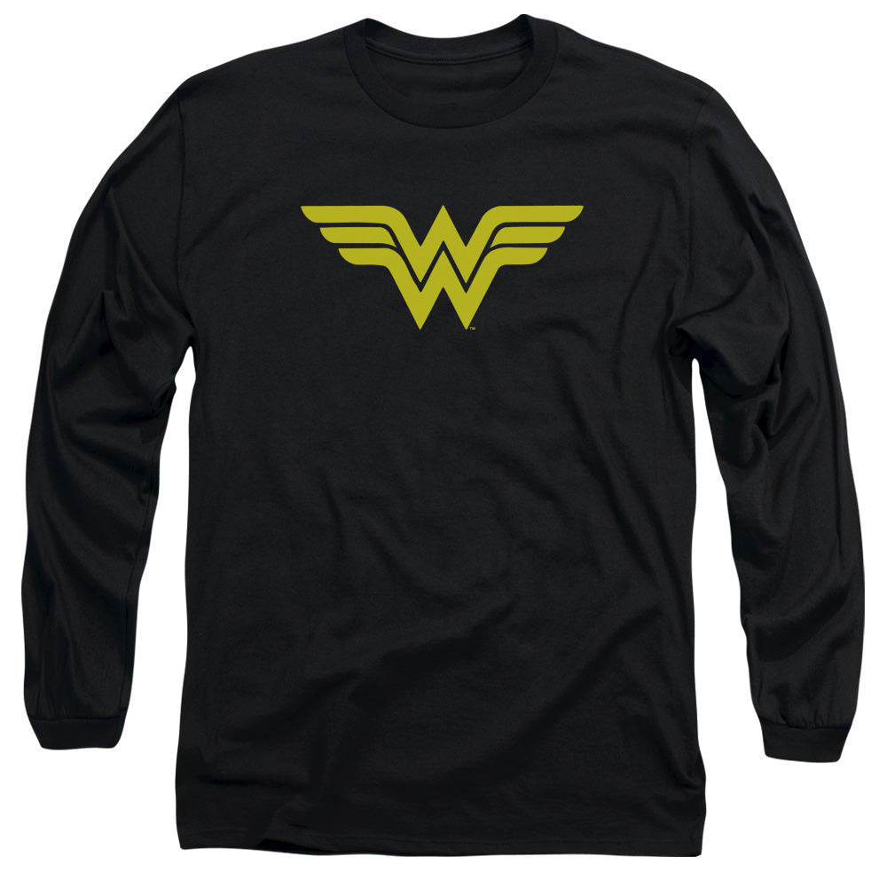 Dc - Wonder Woman Logo - Long Sleeve Adult 18/1 - Black T-shirt
