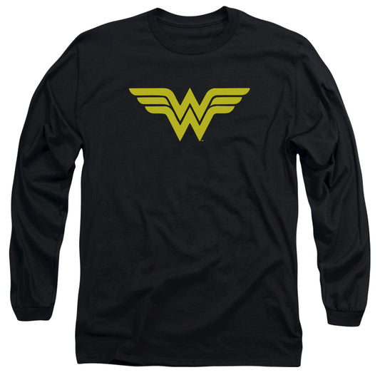 Dc - Wonder Woman Logo - Long Sleeve Adult 18/1 - Black T-shirt