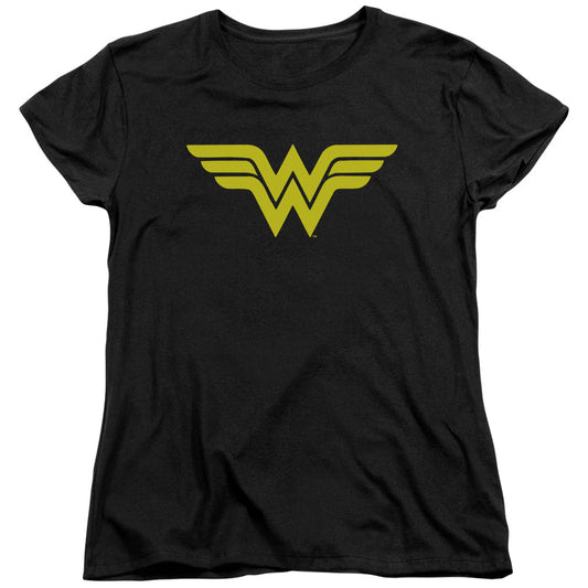 Dc - Wonder Woman Logo - Short Sleeve Womens Tee - Black T-shirt