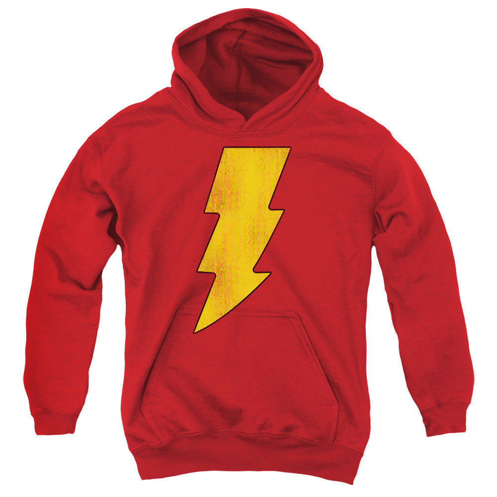 Dc - Shazam Logo Distressed - Youth Pull-over Hoodie - Red