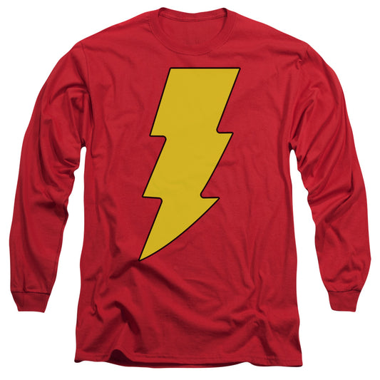 Dc - Shazam Logo - Long Sleeve Adult 18/1 - Red T-shirt
