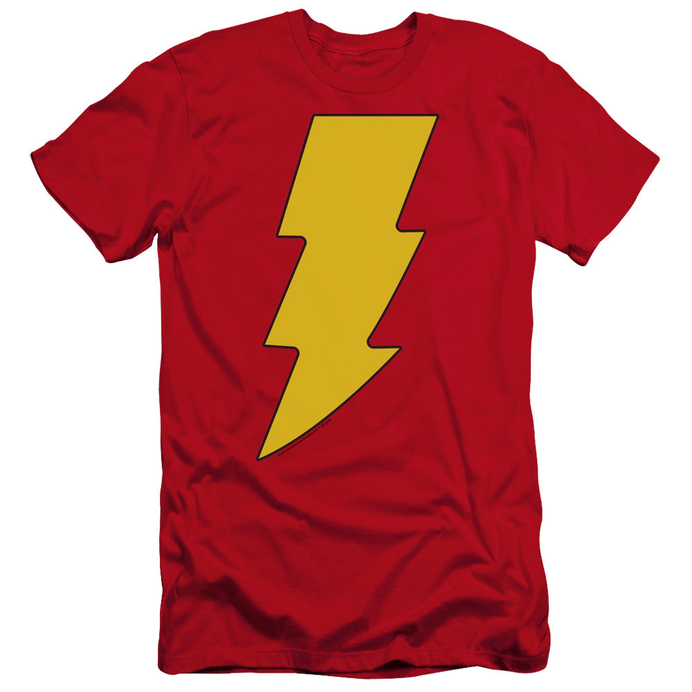 Dc - Shazam Logo-premuim Canvas Adult Slim Fit 30/1 - Red