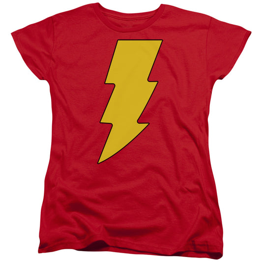 Dc - Shazam Logo - Short Sleeve Womens Tee - Red T-shirt