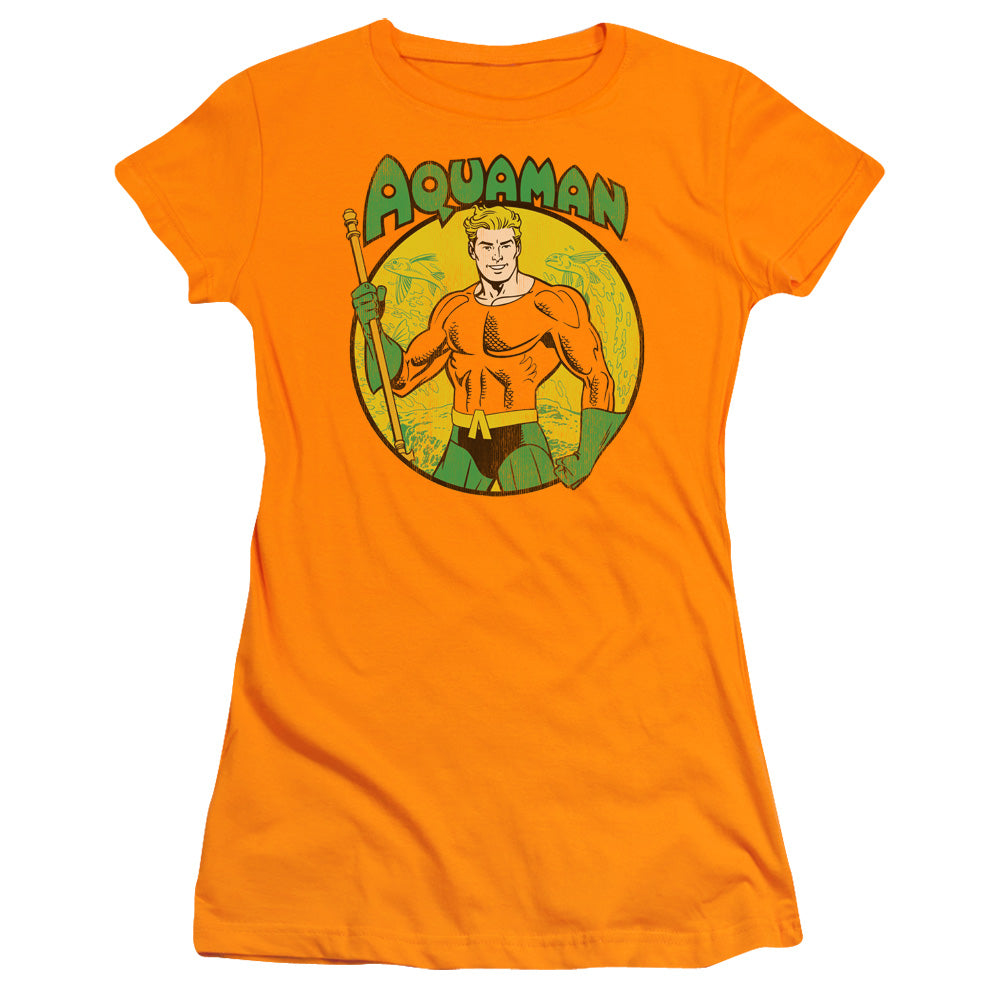 Dc - Aquaman - Short Sleeve Junior Sheer - Orange T-shirt
